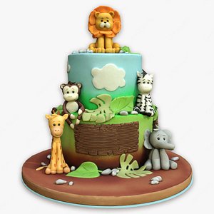 3D Cool Safari Animals Cake model
