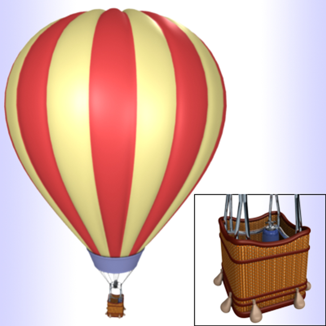 hot air balloon basket c4d