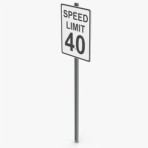 Speed Limit 40 Road Sign