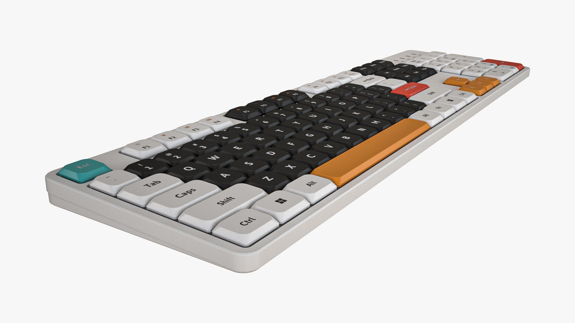 3D Full Size Keyboard White Model - TurboSquid 2074430