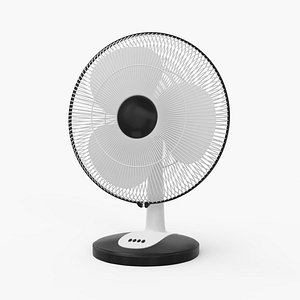 Black Table Fan 3D model