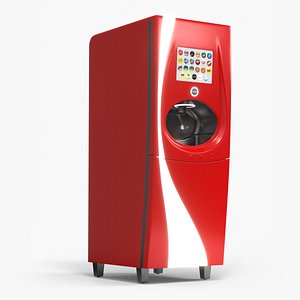 Touchscreen Beverage Dispenser Red 3D