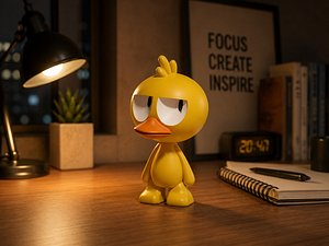 3D model Cute Cartoon Duck Character 3D Printable Figure
