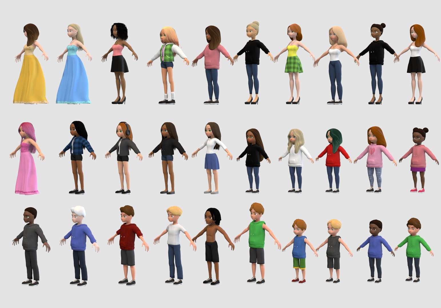 Cartoon Characters Collection 3D Model - TurboSquid 1921738
