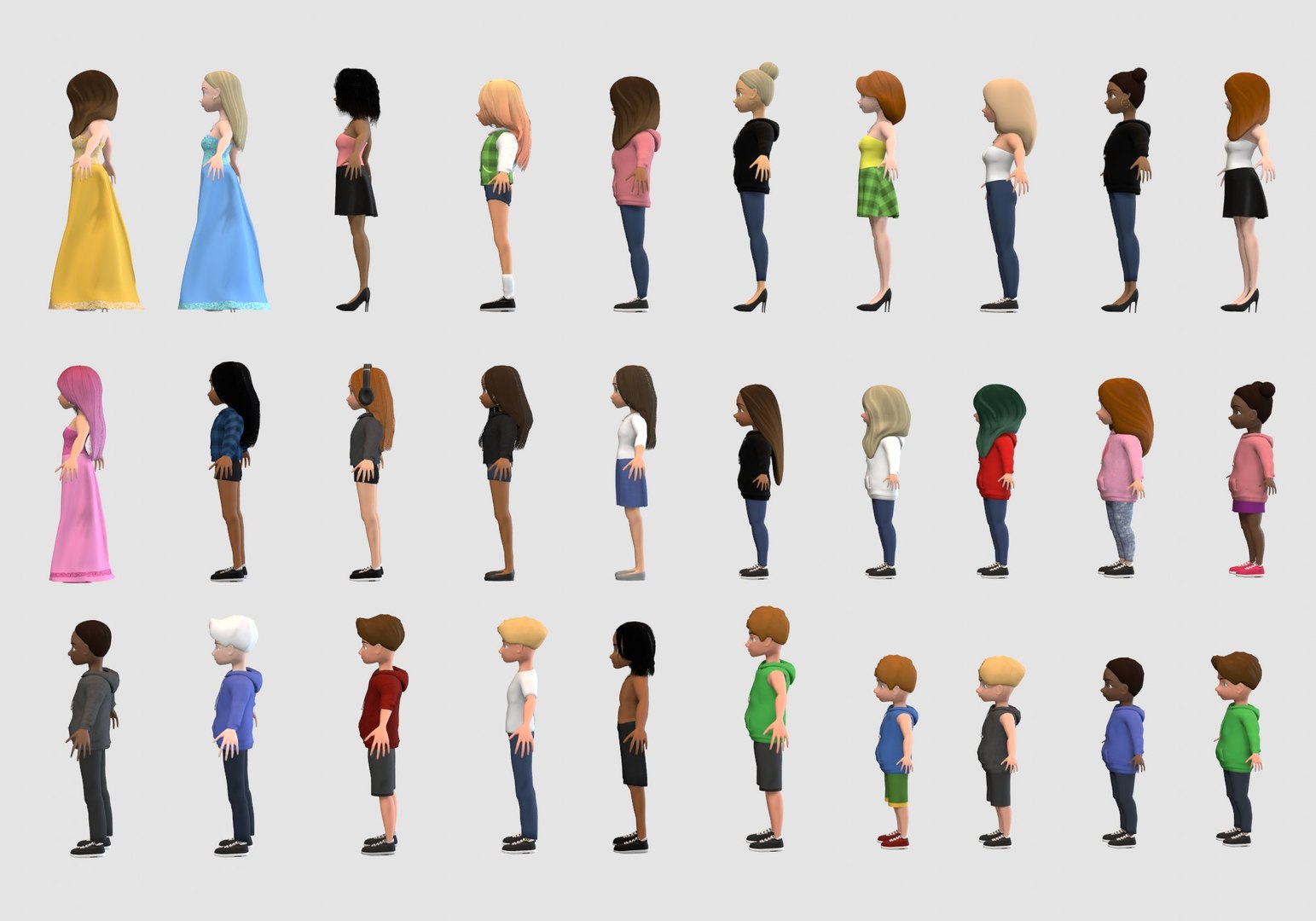 Cartoon Characters Collection 3D Model - TurboSquid 1921738