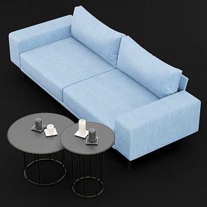 Sofa piu double 220 and cara 620+470 cofe table BT design
