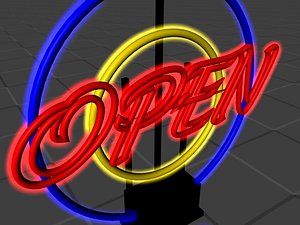 Neon Sign, Open