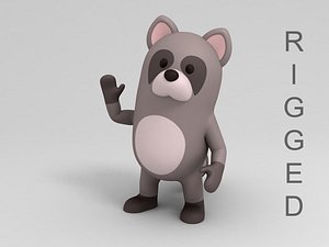 Rigged Cartoon Raccoon