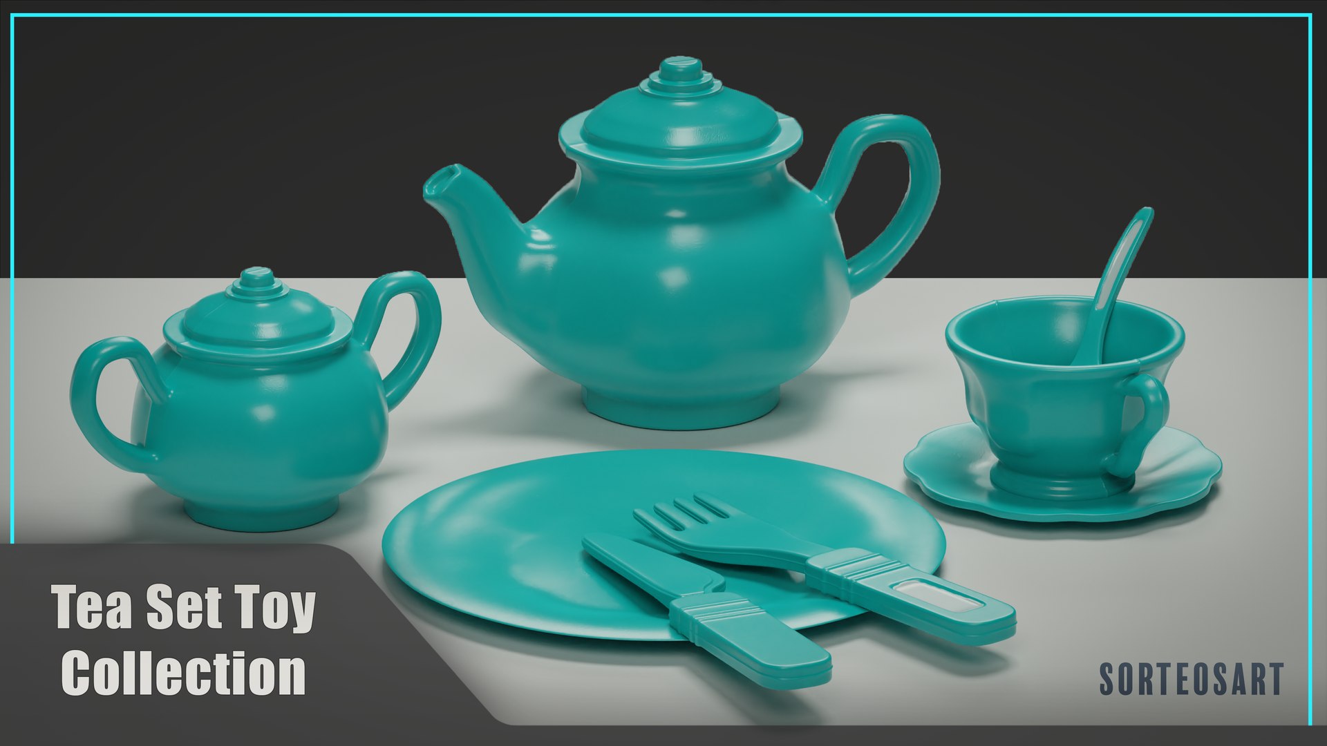 3D Tea Set Toy Collection Model TurboSquid 1991337