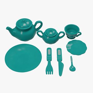 3D Tea Set Toy Collection model