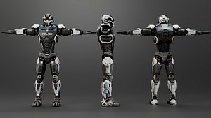 3D Sci Fi Police Officer Rigged
