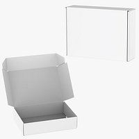 Cardboard Box 3D Model Rigid Mailer Box Open  Closed Packaging