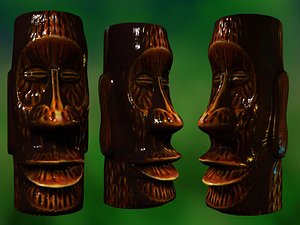 ceramic tiki mug 3d lwo