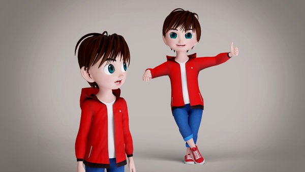 3D Boy jacket Rigged with Unity package