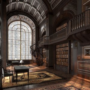 3D interior castle pbr museum architecture model