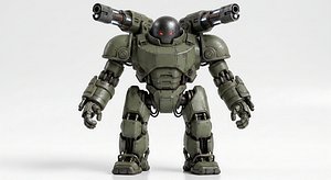 Heavy Artillery Mech Suit Rigged Animated Game Ready PBR