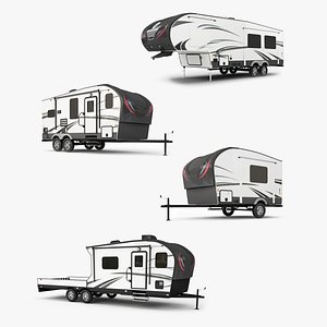 3D Travel Trailers 4 in 1 model