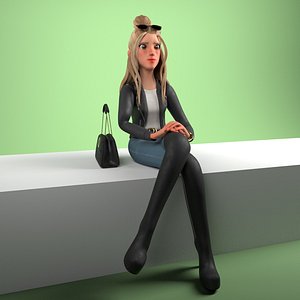 preppy girl 3D model