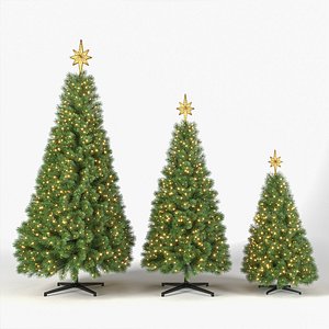 3D Christmas Tree with Animated Lights - Set 1