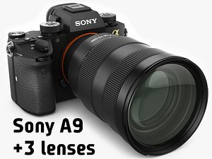 Sony Alpha 9 with three lenses