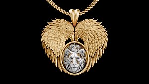 wing lion pendant