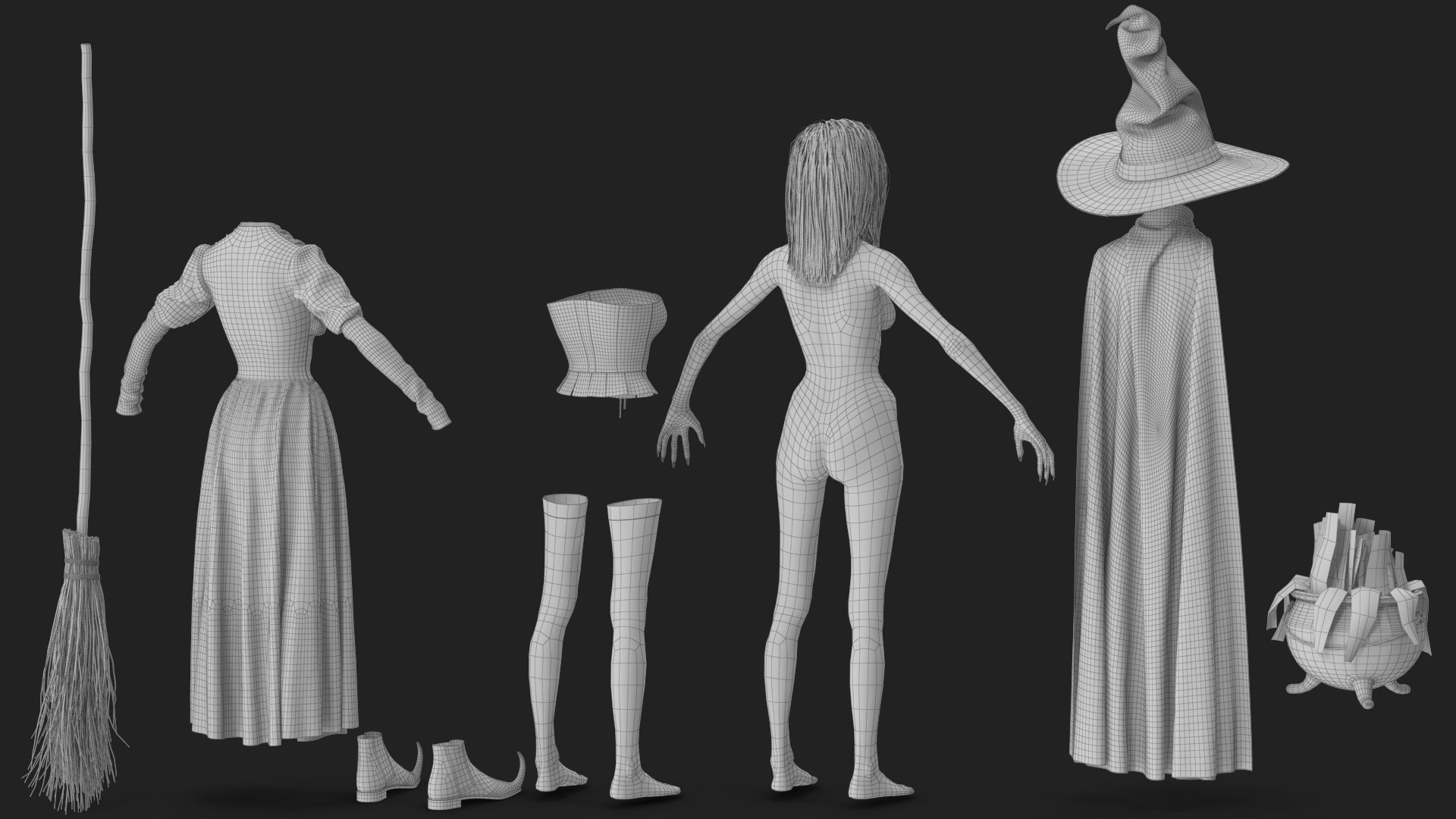 3D Witch 16 https://p.turbosquid.com/ts-thumb/vg/GUx7KC/mE/wireframe_07/jpg/1700848153/1920x1080/fit_q87/449fd4d65fc3798ddd4757663cc755b822fee04e/wireframe_07.jpg