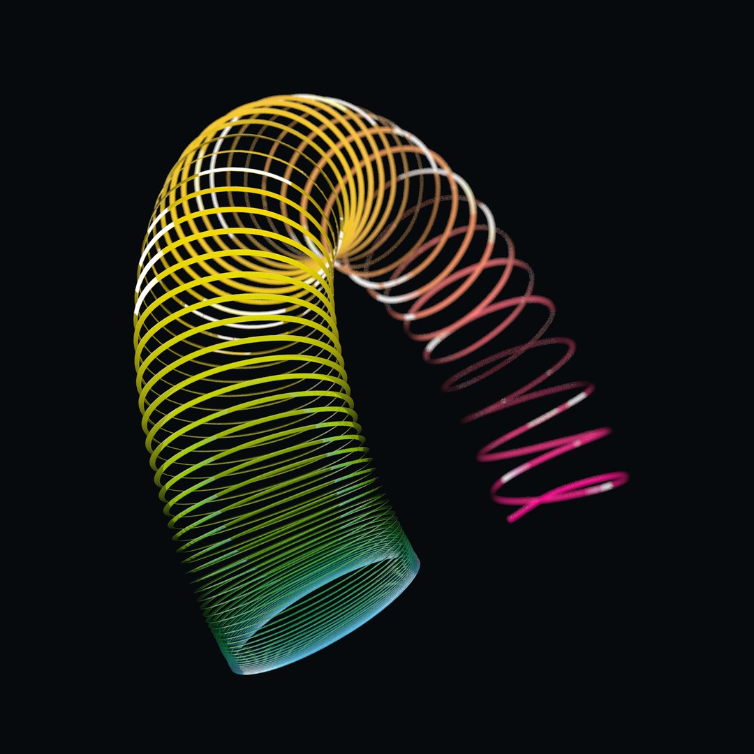 Free 3D slinky metal rainbow model - TurboSquid 1295482