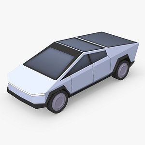 3D Cartoon Tesla Cybertruck model