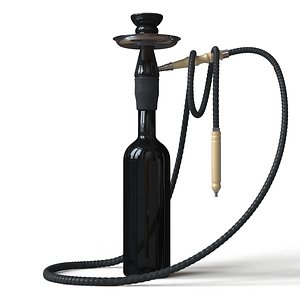 wine bootle hookah 3d max