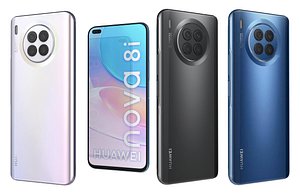 3D Huawei Nova 8i All Colors Low Poly