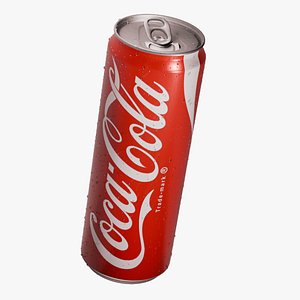 3D Soda Can 330 ML With Droplets model