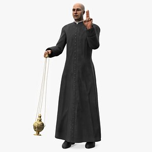 Catholic Priest Holding Chain Censer