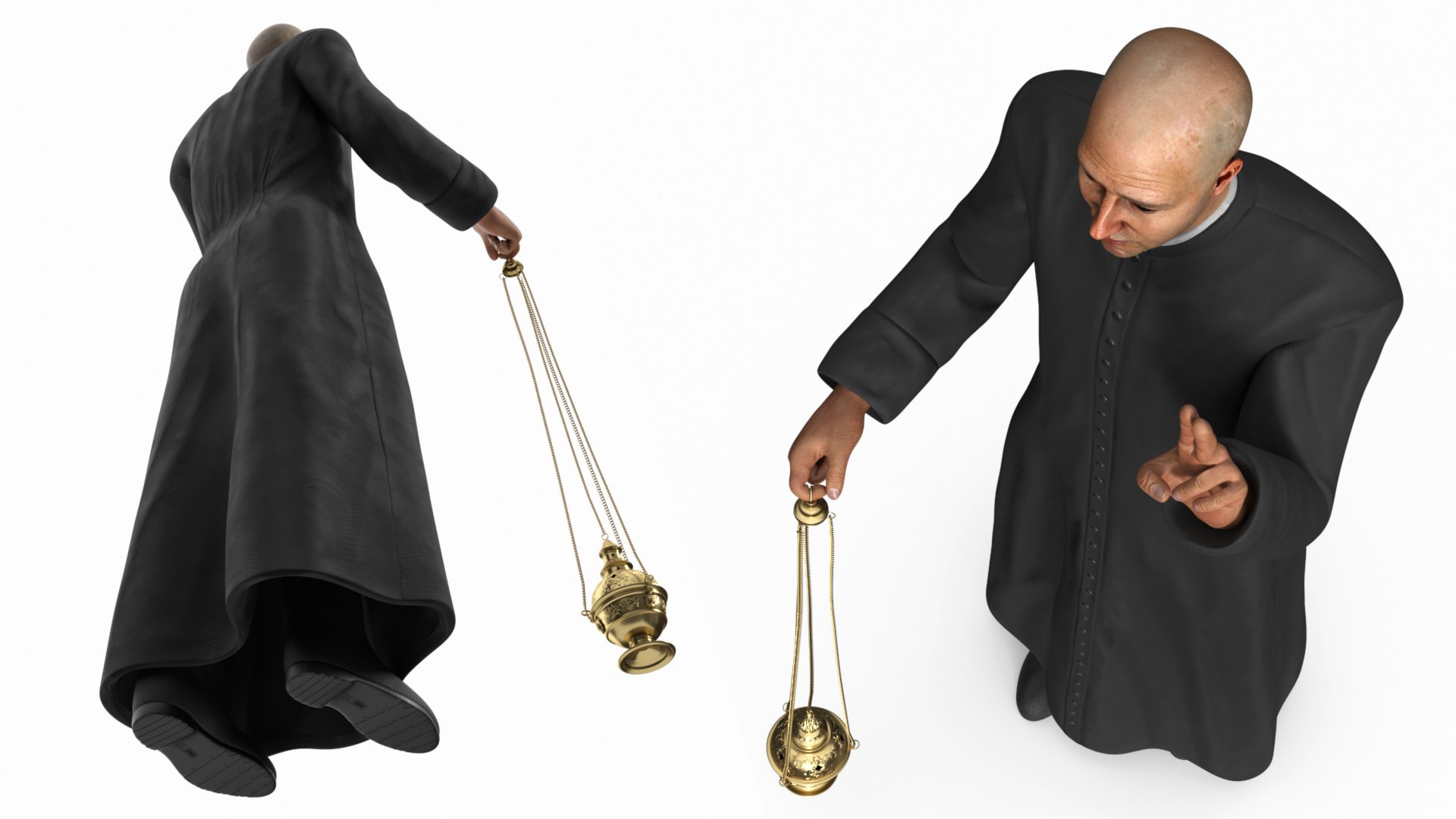 3D Catholic Priest Holding Chain Censer Model - TurboSquid 2321480