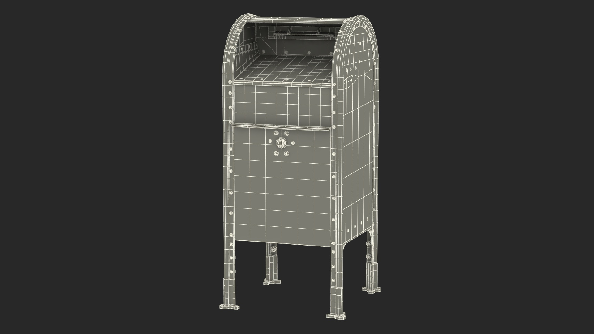 US Postal Mail Box Aged 3D - TurboSquid 2040304