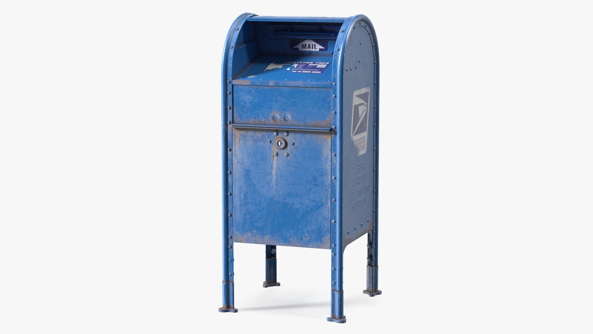 US Postal Mail Box Aged 3D - TurboSquid 2040304