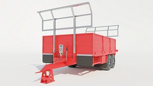 3D Agricultural Trailer Low-poly model