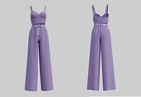 Crop Top Cami and Wide  leg palazzo pants 2 piece outfit