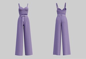 Crop Top Cami and Wide leg palazzo pants 2 piece outfit