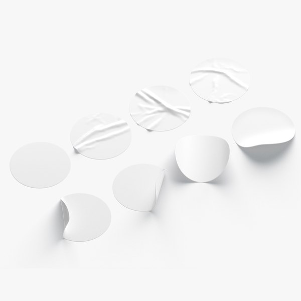 modelo 3d White Stickers set - 8 adhesive sticky labels - TurboSquid ...