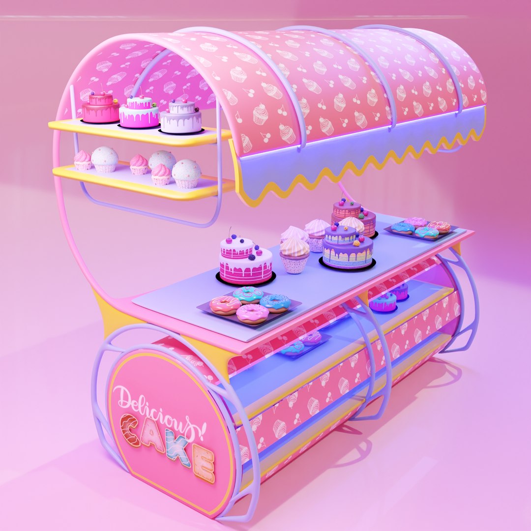 Delisious Cake Cart 3D TurboSquid 2171859