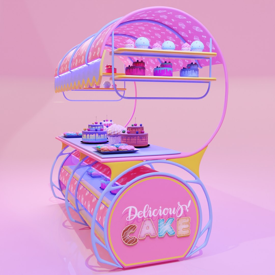 Delisious Cake Cart 3D TurboSquid 2171859