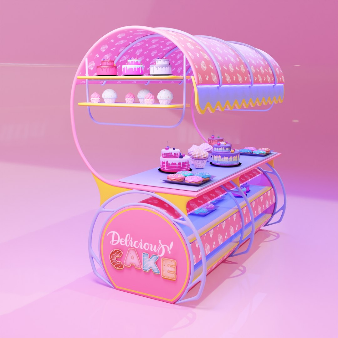 Delisious Cake Cart 3D TurboSquid 2171859