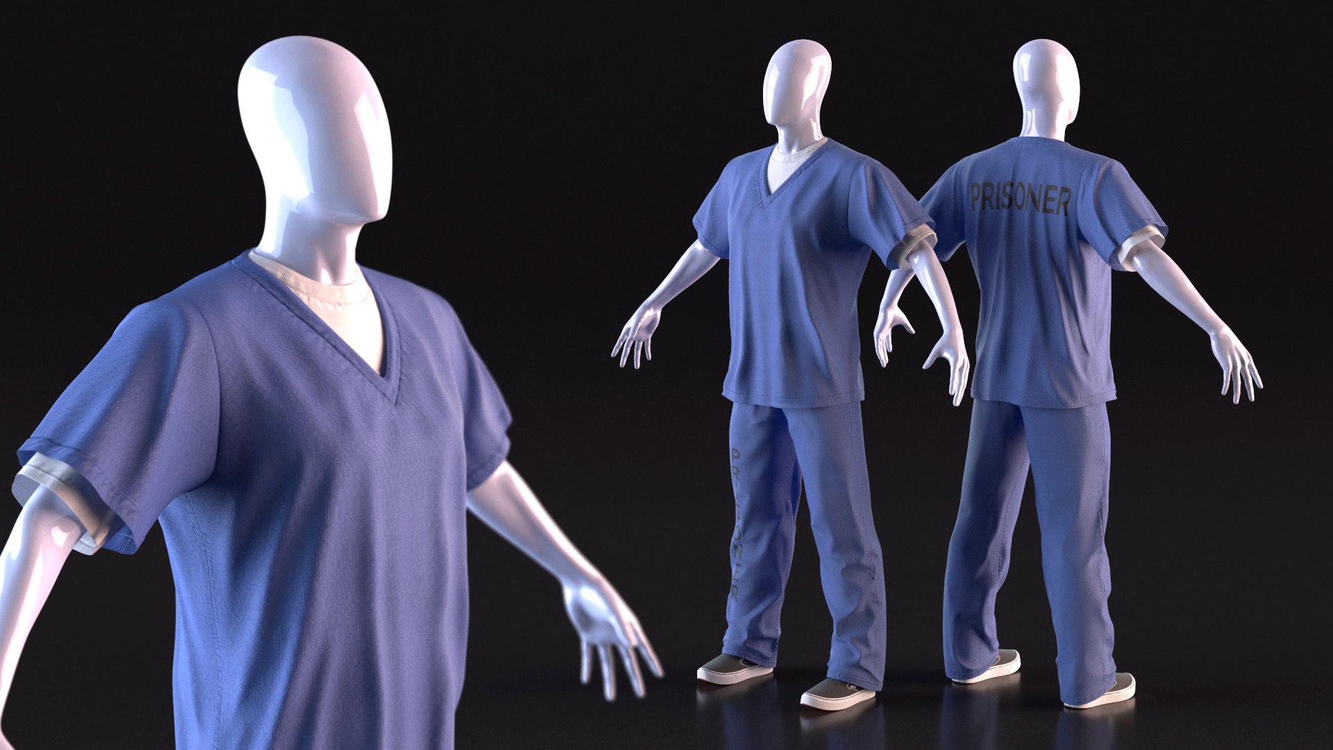 Blue Prisoner Uniform 3D - TurboSquid 2363094