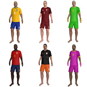 3d model pack rigged beach soccer player