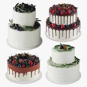 Wedding Cakes Set 3D model