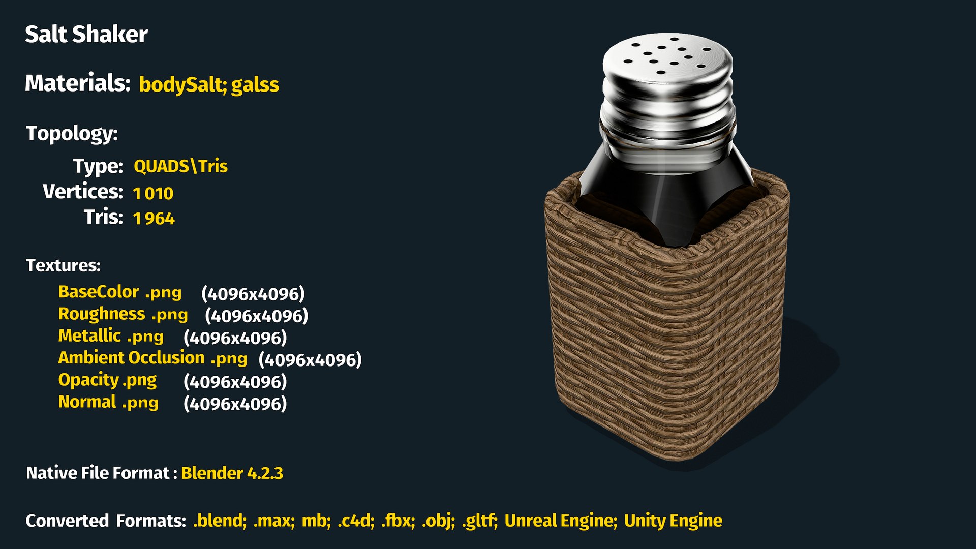 Salt Shaker Model - TurboSquid 2294751