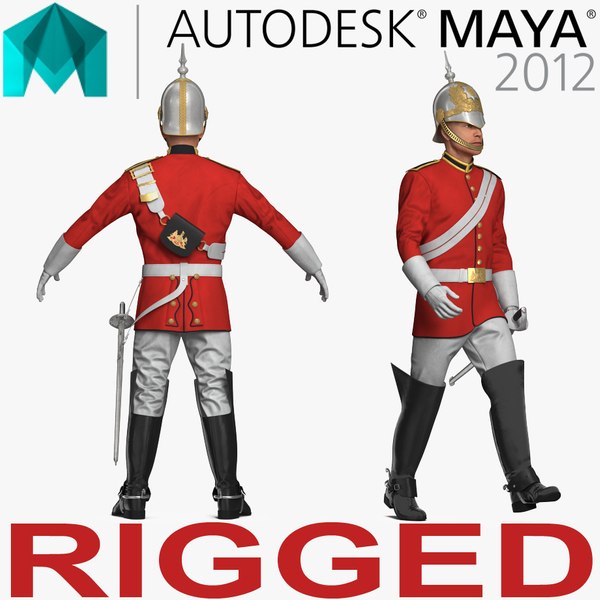 3D model queens royal soldier lifeguards