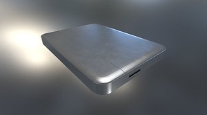 External Hard Drive Low Poly Aluminium Version