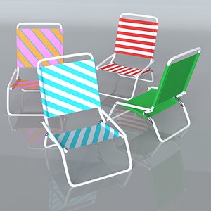 3D Beach Chair 4 variations model