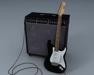 fender stratocaster guitar 3d model